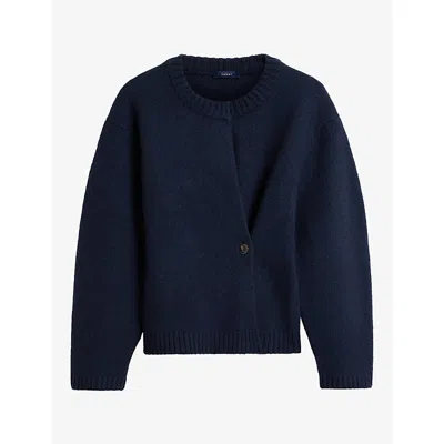 Soeur Womens  Galileo Crossover Merino Wool-blend Cardigan In Black