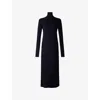 Soeur Womens Deep Navy Georgia Turtleneck Wool Maxi Dress In Blue