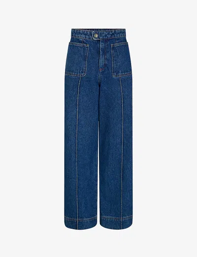 Soeur Womens Blue Harry Wide-leg High-rise Jeans In Denim_bleu_delave