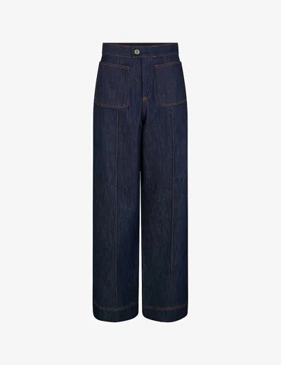 Soeur Womens  Harry Wide-leg Twin-pocket Jeans In Blue