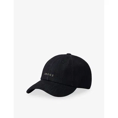 Soeur Womens Bleu Brut Hector Brand-embroidered Cotton Cap In Black