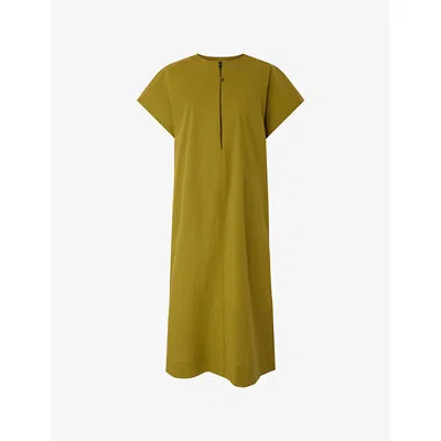 Soeur Womens Vert Olive Ianni Detachable-top Cotton-poplin Midi Dress In Gray