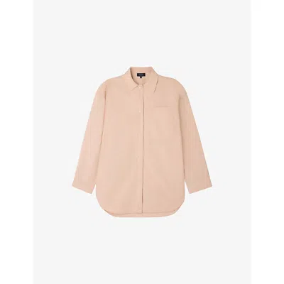 Soeur Womens Rose Blush Itaque Relaxed-fit Cotton-poplin Shirt