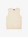 Soeur Womens Ecru Namaste Ribbed-collar Stretch-knitted Sweater Vest In Ecru
