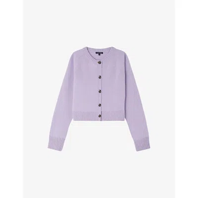Soeur Womens  Virginia Cropped Merino-wool Cardigan In Lilas