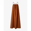 Soeur Womens Arielle Relaxed-fit Cotton-poplin Maxi Dress Terre Battue In Terre Battue