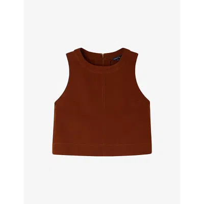 Soeur Womens Terre Battue Pampa Round-neck Sleeveless Cotton Top