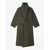 Soeur Womens Vert De Gris Albatros Wide-collar Relaxed-fit Cotton Coat In Vert De Gris