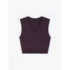 Soeur Womens Violet Fonce Sonia Sleeveless V-neck Merino-wool Jumper In Purple