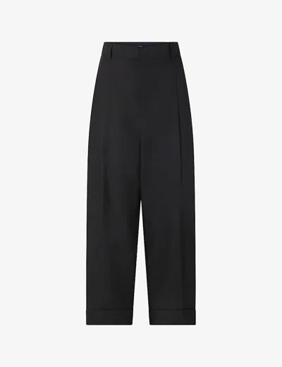 Soeur Womens Noir Watson High-rise Straight-leg Cotton Trousers