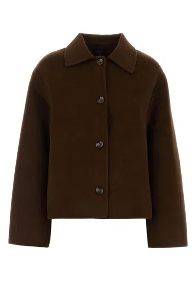Soeur Wool Overshirt Jacket In Brown