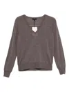 Soeur V-neck Merino Wool Sweater With Seam Detail In Gray