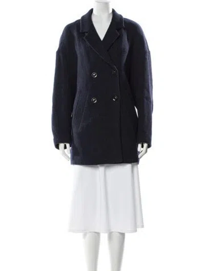 Pre-owned Soeur Wool Faux Fur Jacket In Blue