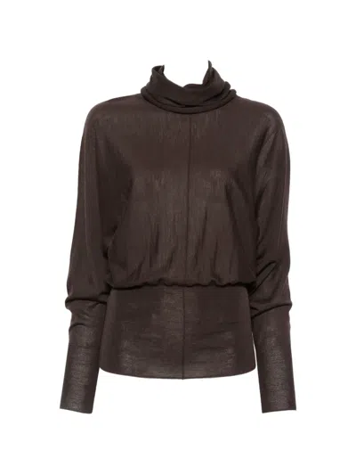 Soeur Wool Roll-neck Knit In Brown