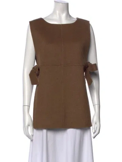 Pre-owned Soeur Wool Scoop Neck Top In Brown