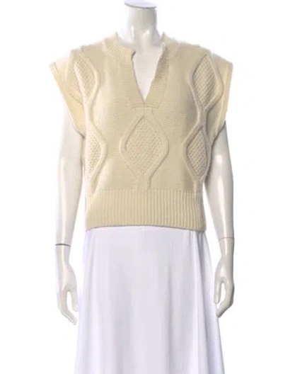 Pre-owned Soeur Wool V-neck Sweater In Neutrals