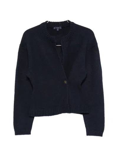 Soeur Wrap-front Ribbed-trim Cardigan In Blue