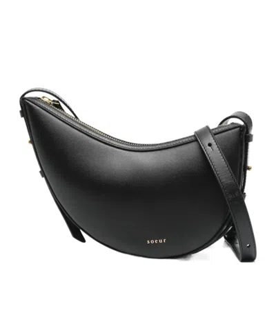 Soeur Zipper Shoulder Bag In Black