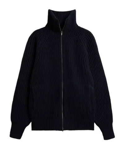 Soeur Zip-up Turtleneck Knit Cardigan In Black