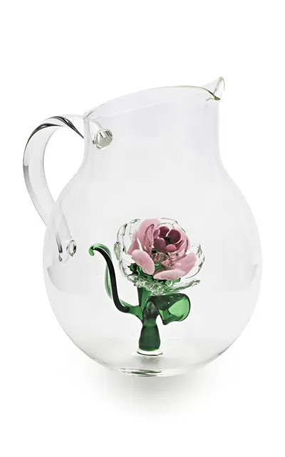 Soffieria Parise Floral Pitcher In Transparent