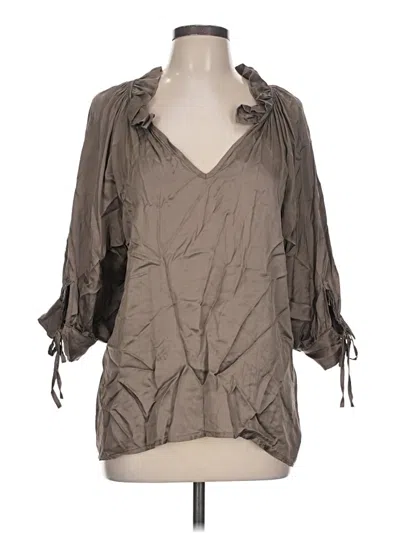 Pre-owned Sofia 3/4 Sleeve Blouse In Brown