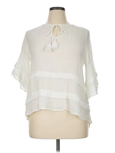 Pre-owned Sofia 3/4 Sleeve Blouse In Ivory