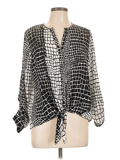 Pre-owned Sofia By Sofia Vergara Long Sleeve Blouse In Silver