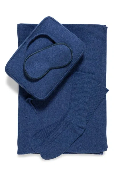 Sofia Cashmere 4-piece Travel Set In Blue
