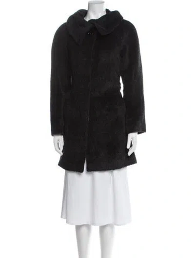 Pre-owned Sofia Cashmere Alpaca Coat In Black
