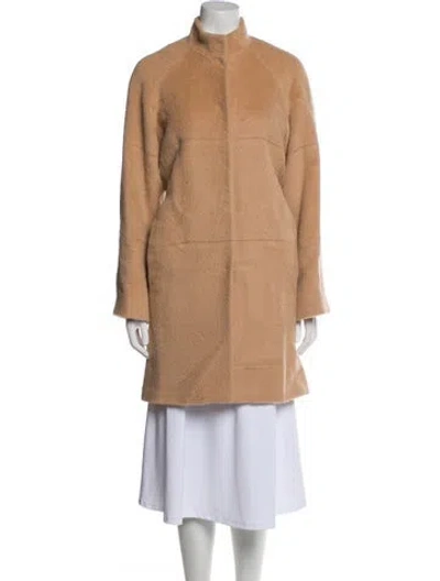 Pre-owned Sofia Cashmere Alpaca Coat In Brown