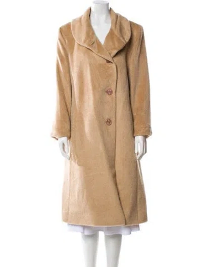 Pre-owned Sofia Cashmere Alpaca Faux Fur Coat In Neutral