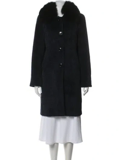 Pre-owned Sofia Cashmere Alpaca Fur Coat In Black