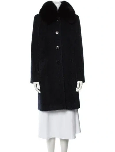 Pre-owned Sofia Cashmere Alpaca Fur Jacket In Blue
