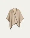 Sofia Cashmere Angular Reversible Cashmere Cape In Multi