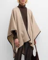 Sofia Cashmere Angular Reversible Cashmere Cape In Neutral