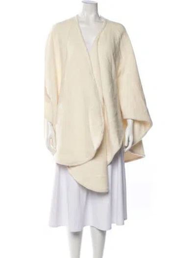Pre-owned Sofia Cashmere Baby Alpaca Open Front Sweater In Neutrals