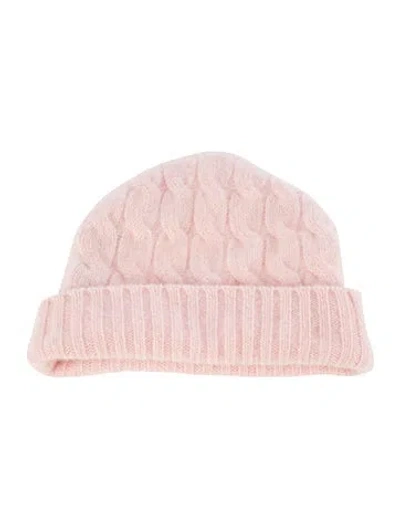 Pre-owned Sofia Cashmere Cable Knit Beanie In Pink