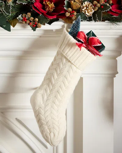 Sofia Cashmere Cable Knit Cashmere Christmas Stocking In 271ivr