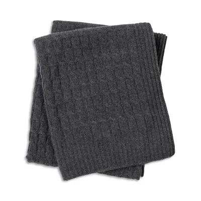 Sofia Cashmere Cable Knit Throw In Gray