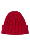 Sofia Cashmere Cable Stitch Cuffed Cashmere Beanie In Red
