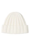 Sofia Cashmere Cable Stitch Cuffed Cashmere Beanie In White