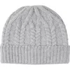 Sofia Cashmere Cable Stitched Cuffed Cashmere Beanie In Gray