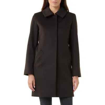 Sofia Cashmere Camel Hair Felted Coat In Black