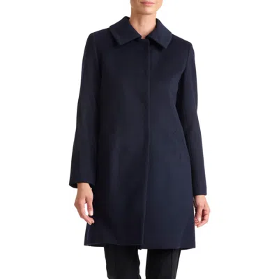 Sofia Cashmere Camel Hair Felted Coat In Navy