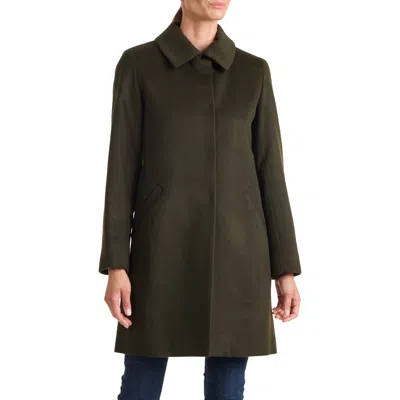 Sofia Cashmere Camel Hair Felted Coat In Olive