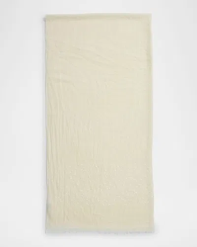 Sofia Cashmere Cashemere Lightweight Scarf W/ Sequins In Ivr