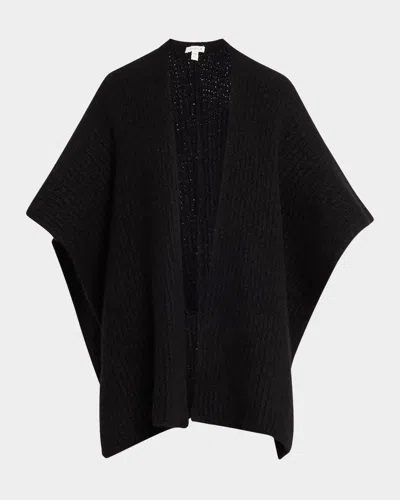 Sofia Cashmere Cashmere Blend Knitted Cape In Blk