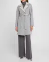 Sofia Cashmere Cashmere-blend Wrap Coat In Light Grey Mid Grey