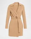 Sofia Cashmere Double Face Wool Blend Wrap Coat In Neutral