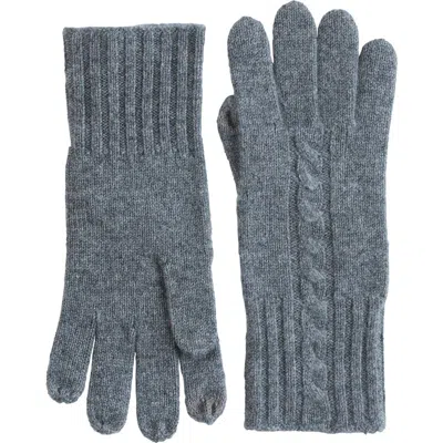Sofia Cashmere Cashmere Cable Knit Gloves In Grey